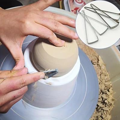 3pcs/set Pottery & Sculpting Tool Set - Metal Ceramic Clay Trimming Knife, Scraper, Planer, and Fork Shape