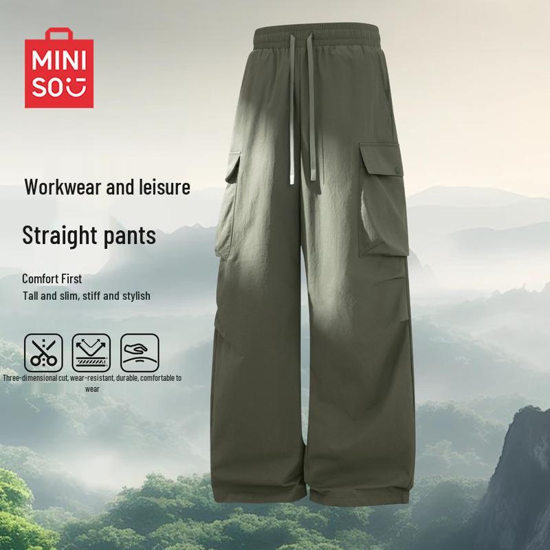 

MINISO Men s American Style Cargo Parachute Pants 2XL