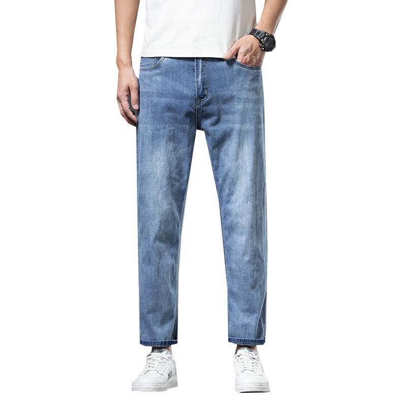 Nine-point Pants Straight-leg Denim Summer Casual Thin Jeans Men's Straight-leg Loose Trend Korean Style Versatile Nine-point Pants