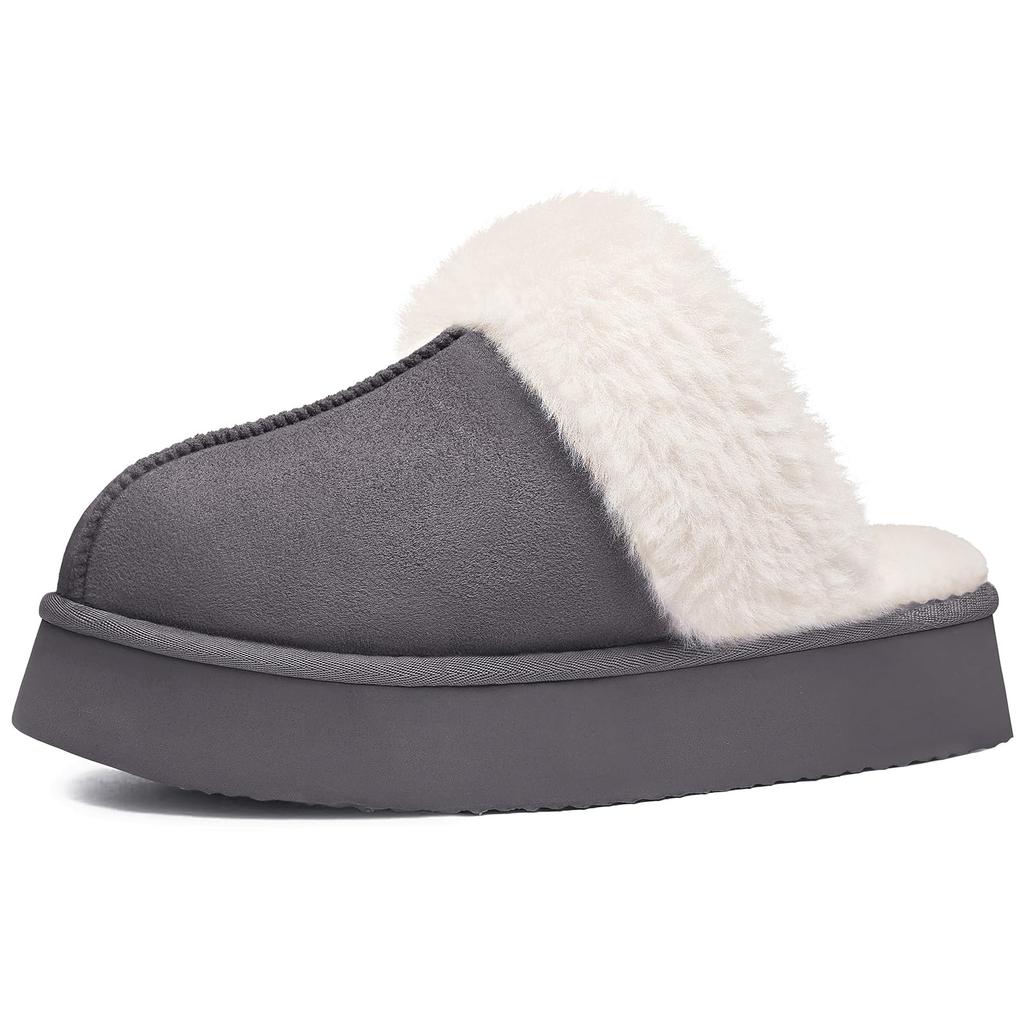 Fashion Shevalues Warm Fuzzy House Slippers For Women Fashion Fluffy Thick Sole Cotton Shoes High Quality Winter Fur Plush Women Slipper