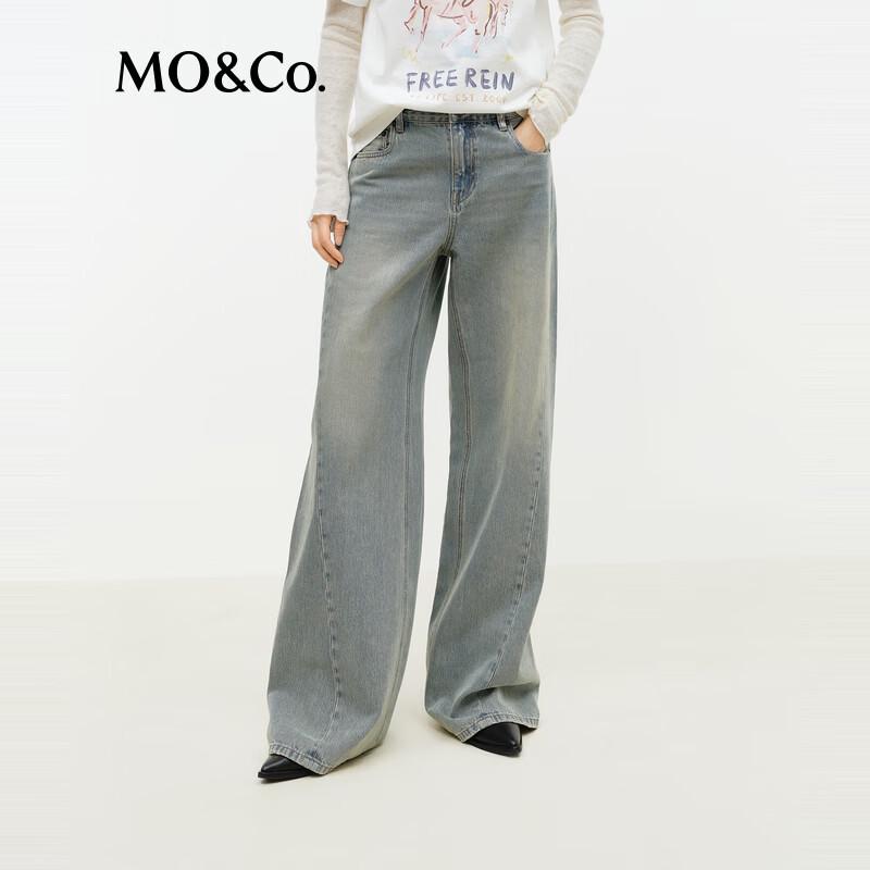 MO&Co. Women's Washed Low Waist Jeans