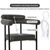 2 Dining Chairs, Modern and Simple, Made of Dark Grey Suede Fabric, Comfortable Ring Seats, Suitable for Dining Room, Living Room and Study