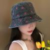 INS Sun Protection Butterfly Embroidered Cowboy Hat Windproof Retro Fisherman's Hat All-match Big Brim Sun Hat Summer