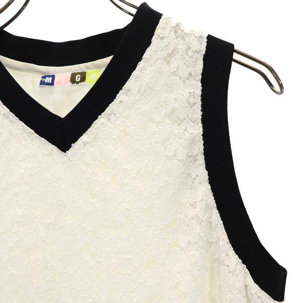 MSGM Made In Italy No Sleeve V Neck Cut 38 White System Best Women Used