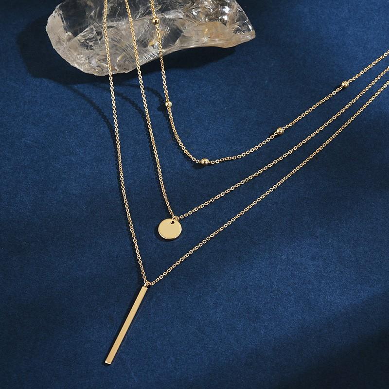 S925 Silver Double Layer O-Chain 3 Levels Clavicle Necklace Female Fashion Hip-hop Retro Unique Design Wedding Fine Jewelry