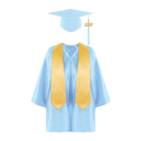 2026 Kids Graduation Gown Set 3-Piece Set Kindergarten PhD Cap And Gown for Photo Shoot Graduation Ceremony Outfit
