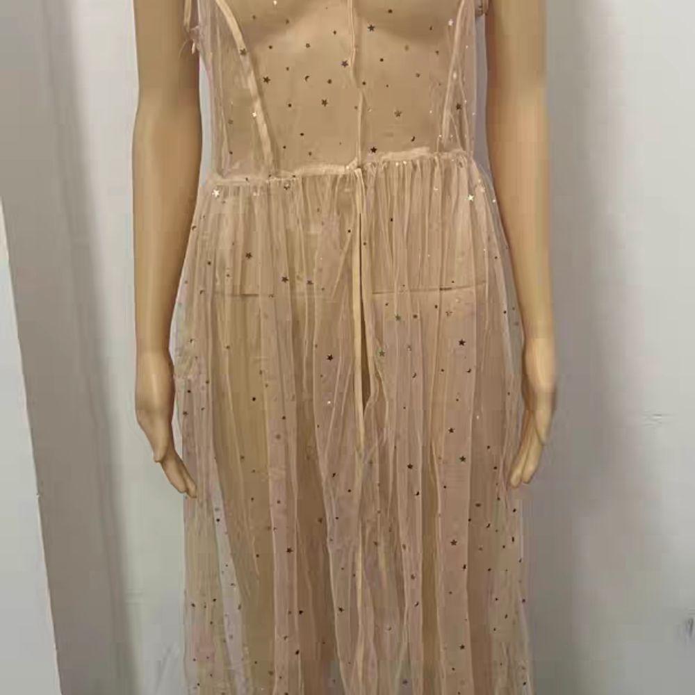 Mesh Transparent Women Cover Up Dress Bling Bling Dot Sling Dress Summer Tulle Dress  Women