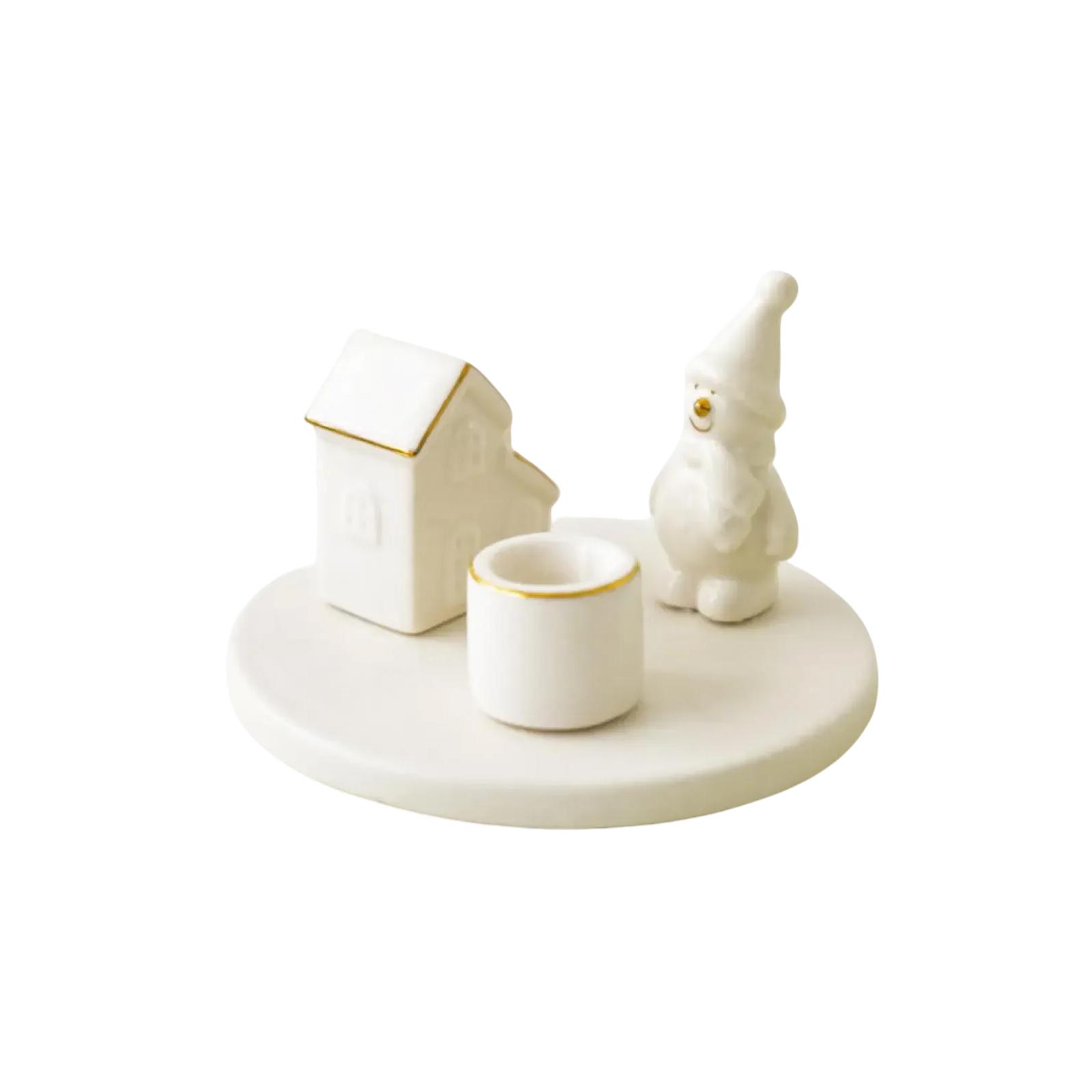 

Christmas Decorations, Christmas Tree, Snow House, Creative Ceramic Candlesticks, Tabletop Ornaments, Christmas Gifts One Size