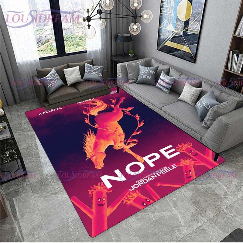 Film de groază Nu Covoare de zonă imprimate cu cai Sufragerie Covor mare Dormitor Casa Pardoseală anti-alunecare Covoraș din poliester