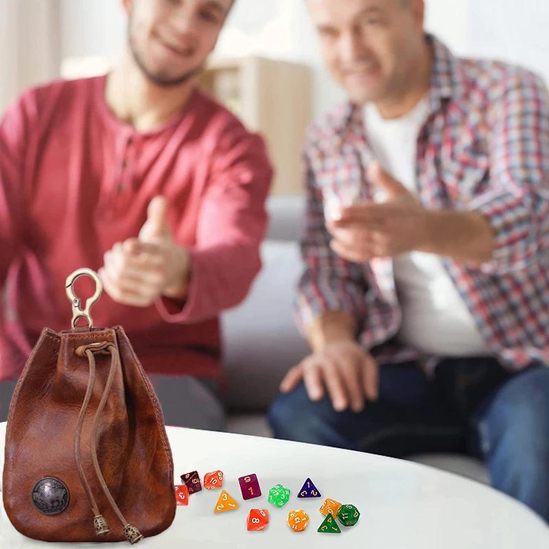 Artificial Leather Dice Bag Vintage Waist Bag Japanese Style Drawstring Pouch For D&D MTG RPG Table Games Gift Ideas Coin Purse