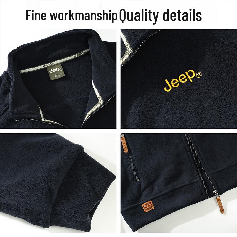 JEEP Men's Stand-Collar Fleece Casual Jacket