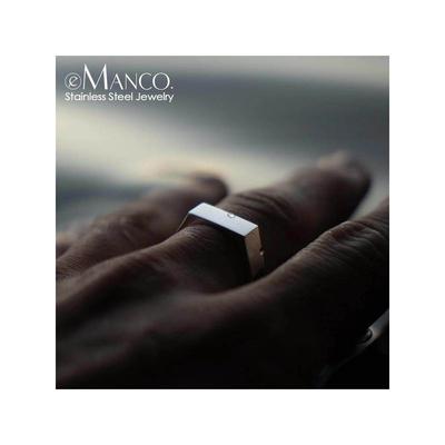 Emanco Hot Sale In Europe and America Casting Stylish Simple and Versatile Elegant Glossy Stainless Steel Ring Men's