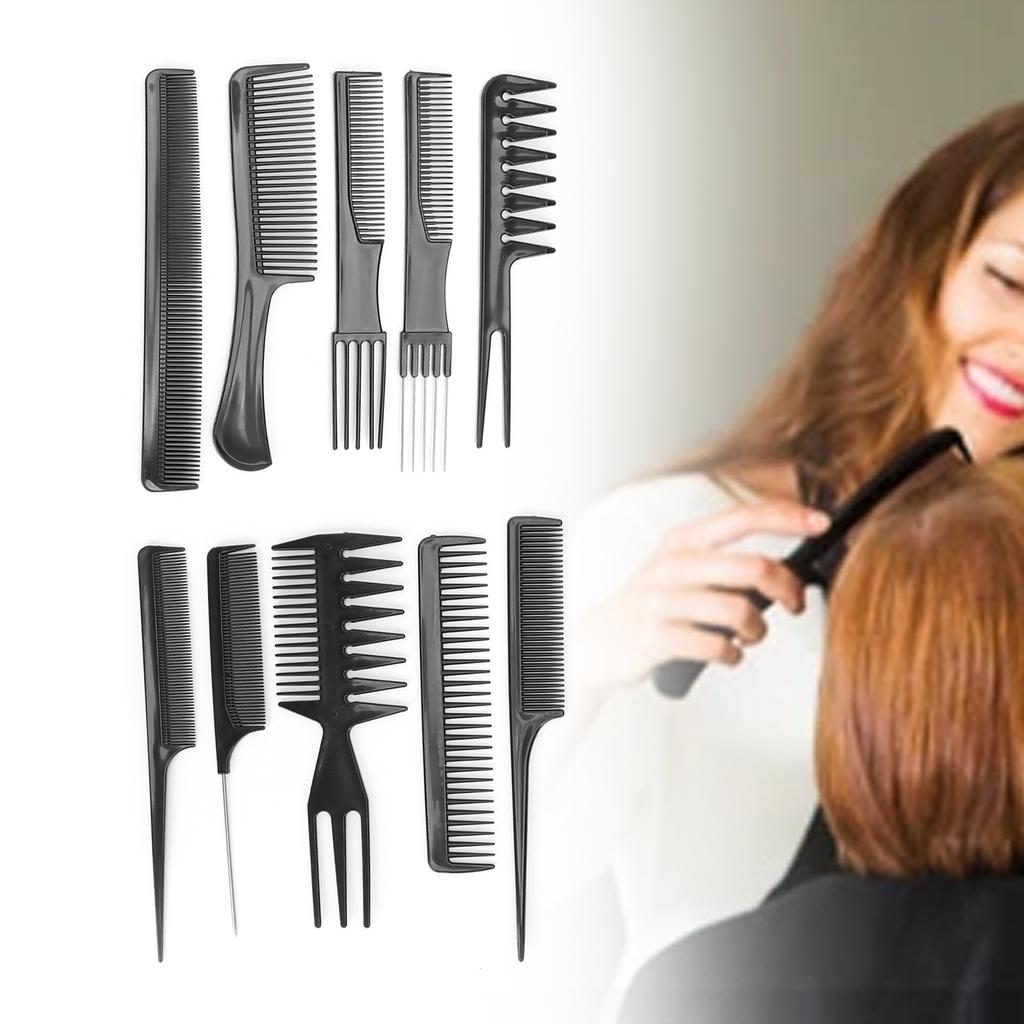 10pcs Professional Hair Styling Comb Set Salon Hairdressing Combs Set Barber Comb Set