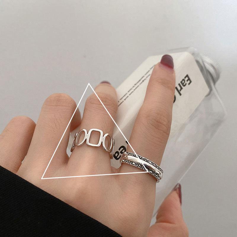 S925 Sterling Silver Roman Numeral Open Ring for Women - Trendy, Retro, and Stylish