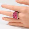 Luxury Inlaid Red CZ Women's Ring Aesthetic CopperColor Geometry Daily Wear Party Jewelry Anniversary Gift