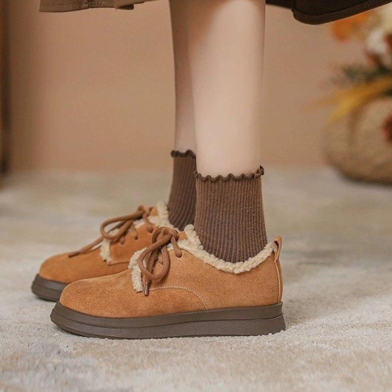 Women's New Cotton Shoes, Retro Style, Thick Sole, Padded Soft Sole, Flat Heel