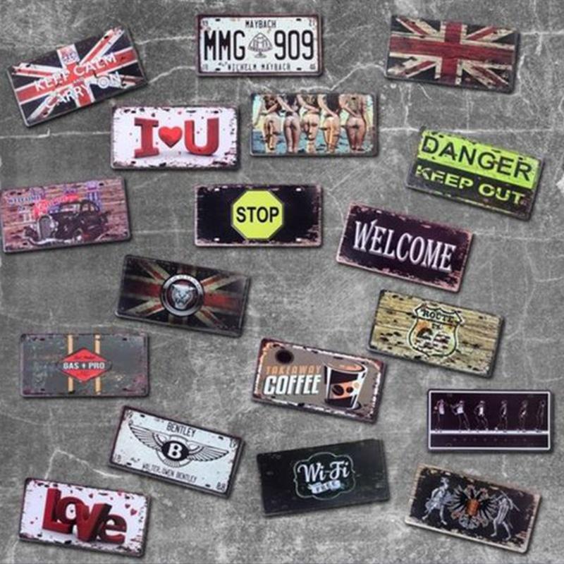 Komatsu Shabby Chic Metal Sign Plaque Vintage Garage Home Decor Retro Poster Tin Signs Living Room Farm Wall Decorative