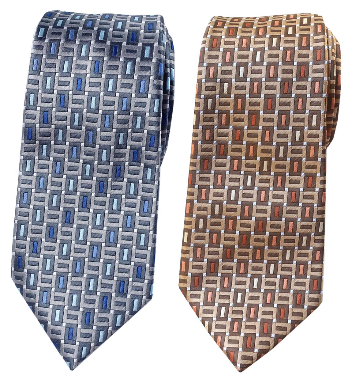 [Towergem] XL Men s Tie, Polyester Jacquard Geometric Pattern, 160cm
