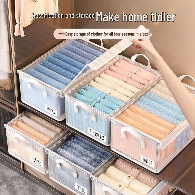 Transparente PVC-Kleideraufbewahrungsbox - Faltbarer Kleiderschrank-Organizer