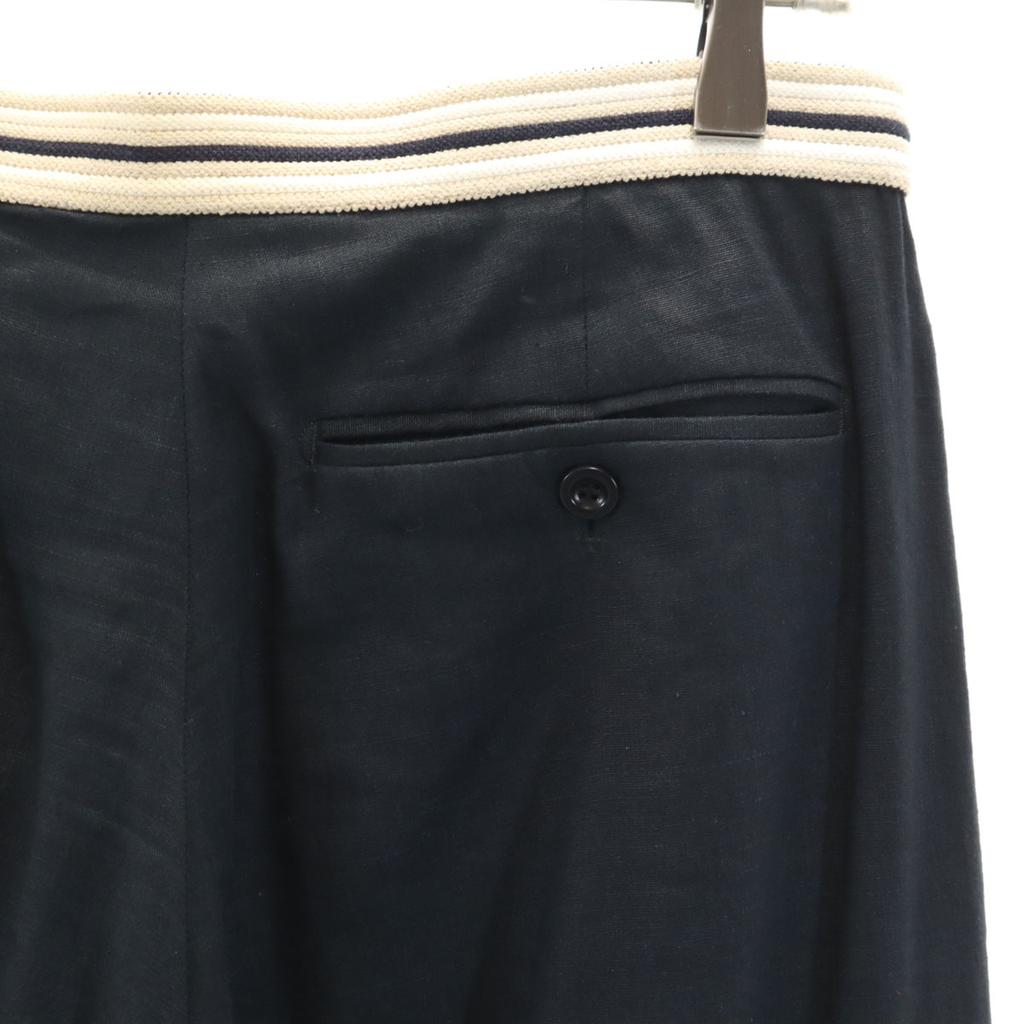 HERMES Made in Italy Linen Blend Trouser Pants 46 Black series Men's Used