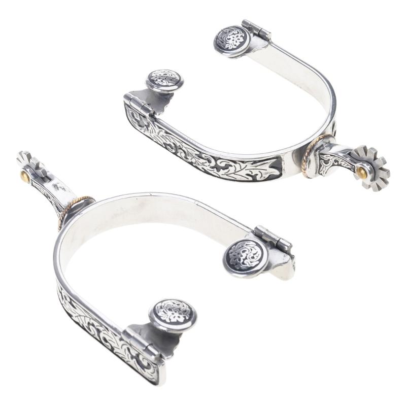 Stainless Steel Horse Spur Exquisites Roping Spur Rustproof Horse Boot Spur Decoration for Equestrian Competition