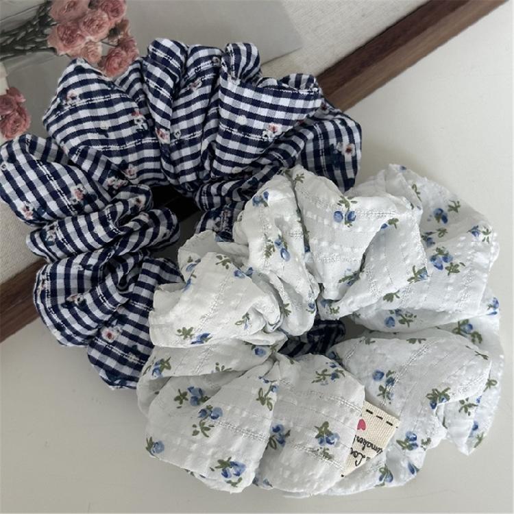 Scrunchies Embroidered Hair Accessories Soft Fabric Elastic Hair Bands Ponytail Holder Suitable For Various Hairstyles