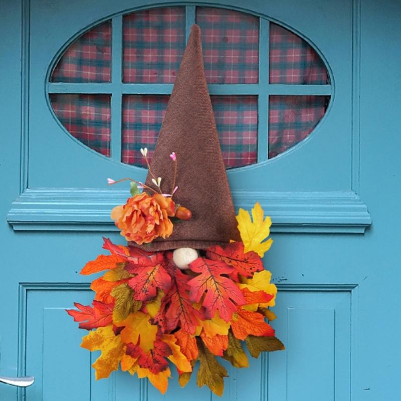 Cute Character Halloween Autumn Maple Leaf Door Ornaments Add Fun and Charm to Your Decors Perfect Centerpieces