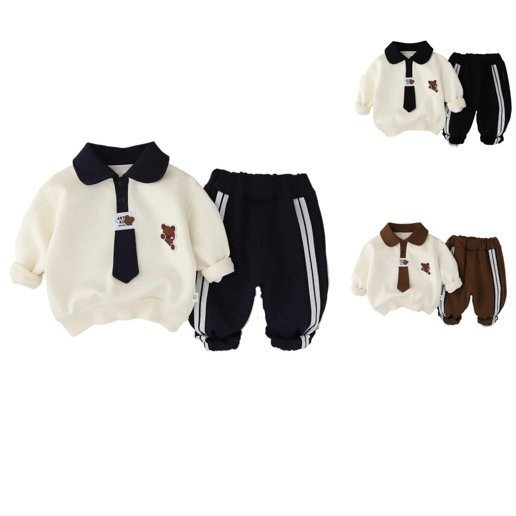 Kids Casual Long-Sleeve Set, Comfortable Daily Wear Outfits