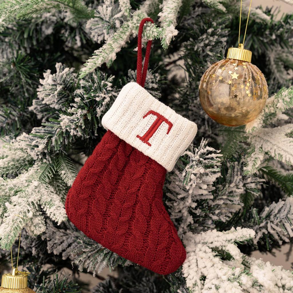 Cute Christmas Knitted Wool Stockings - Festive Tree Ornaments and Decorative Props