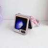 Samsung Galaxy Z Flip7 Iridescent Leather Heart Case – Protective Cover for Z Flip 6/5/4