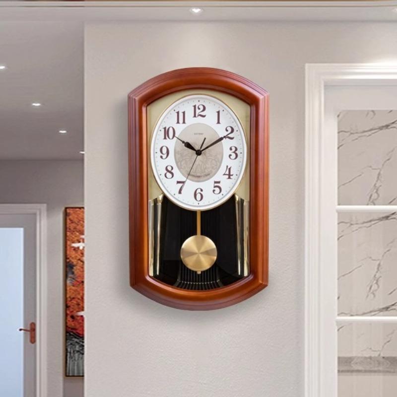 Antique Wall Clock Wooden Wall Watch Silent Elegant Decorative Living Room Clocks Minimalist Luxury Aesthetic Pendulum Watches