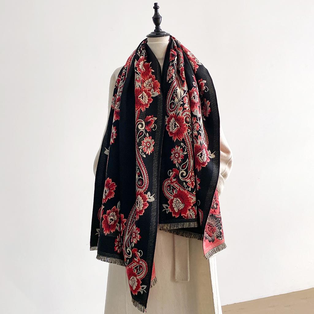 New Fashion Cashmere Women Paisley Print Double-sided Scarf  Winter Warm Elegance Shawl Pashmina Female Outdoor Scarves