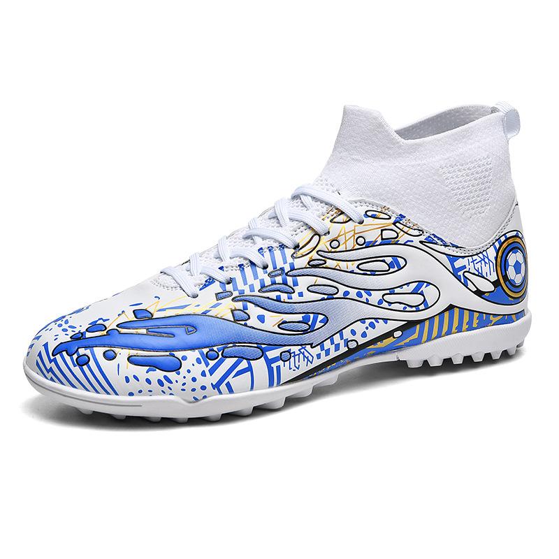 English Alphabet Mandarin Duck Football Shoes Men's High-top TF Broken Nails AG Long Nails Youth Children's Grass Competition Training Shoes