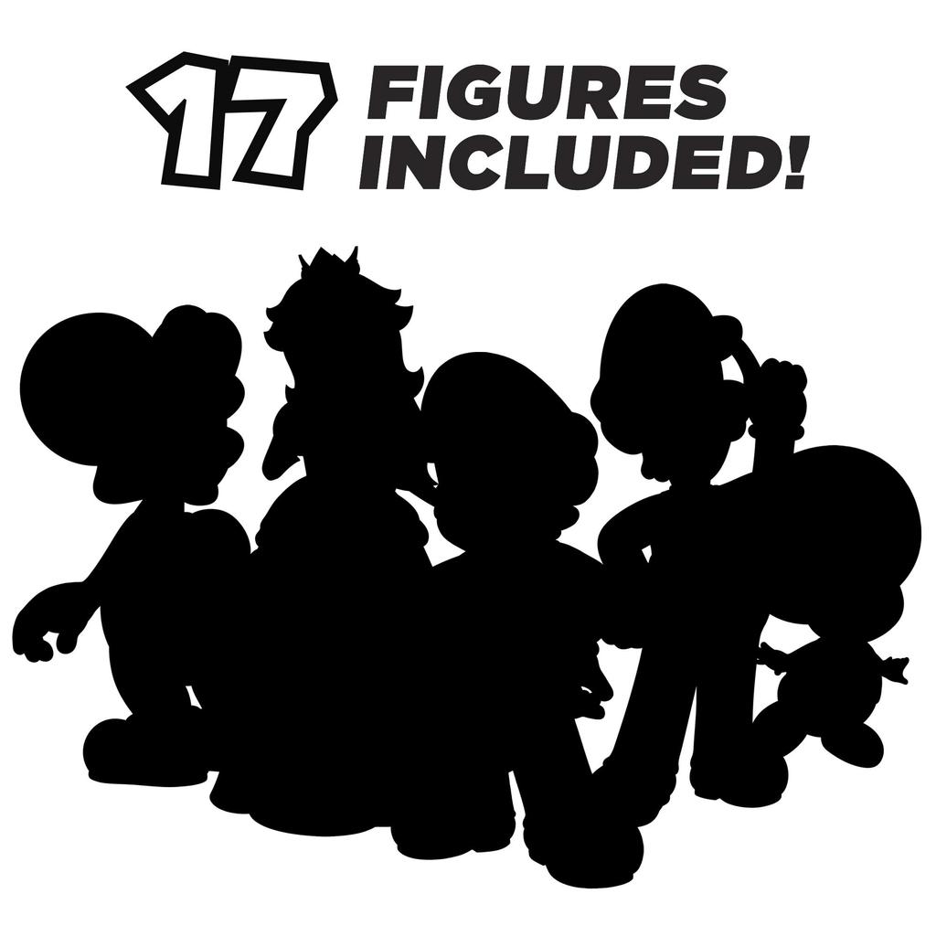 Super Mario Nintendo Advent Calendar Christmas Holiday Calendar with 17 Movable Figures and 7 Surprise Countdown In Environment 2.5-inch Accessories,