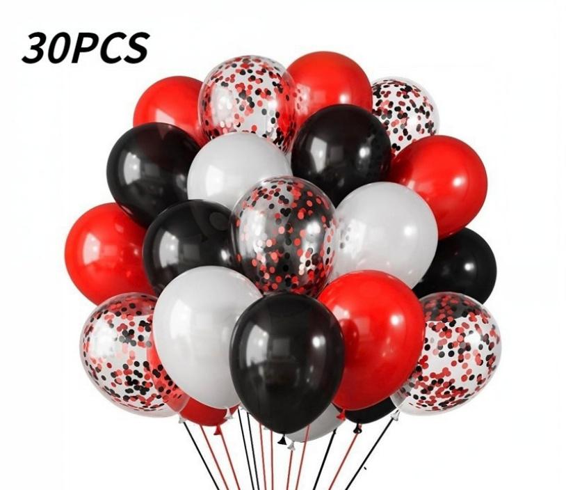 30pcs 10 Inch Multi-color Latex Balloons Set for Birthday Wedding Engagement Anniversary Bachelorette Bridal Shower Decoration