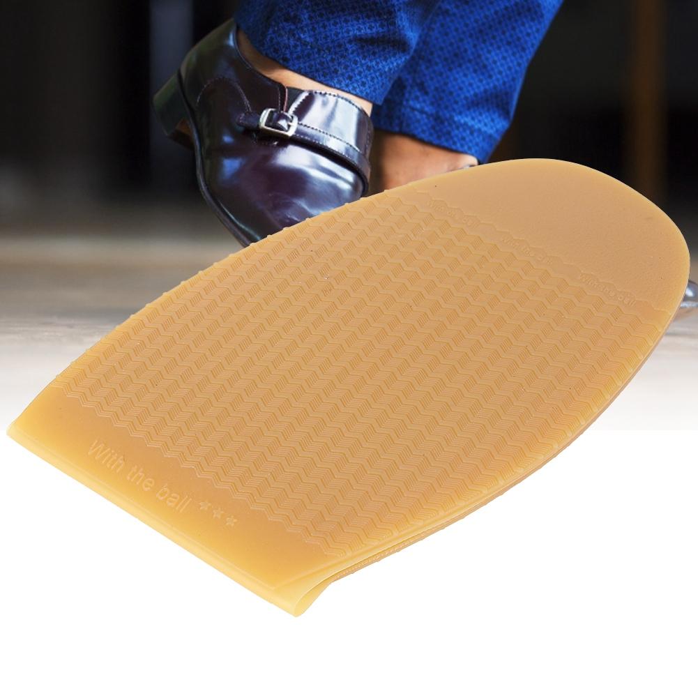 Leather Shoes Outsoles Rubber Anti Slip Forefoot Sole Flat Shoes Repair Half Sole Pad (Yellow)