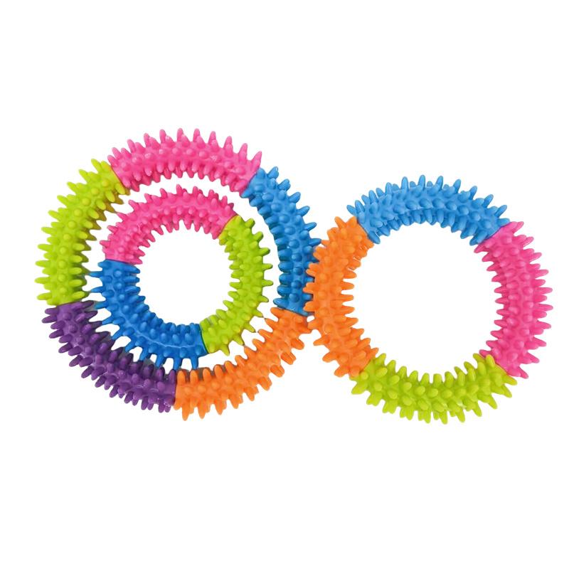 Cute Dog Toys Training Flying Discs Pet Ring Spiky Circle Ring Dog Bite-Chew Molar Cleaning Tooth Pet Supply Toy Dog Accessories