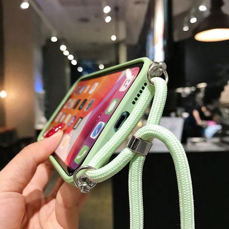 Neck Strap Liquid Silicone Case For Xiaomi 11T 13T Poco X6 Pro Funda Redmi Note 11 12 13 Pro G 11s Lanyard Cover Coque