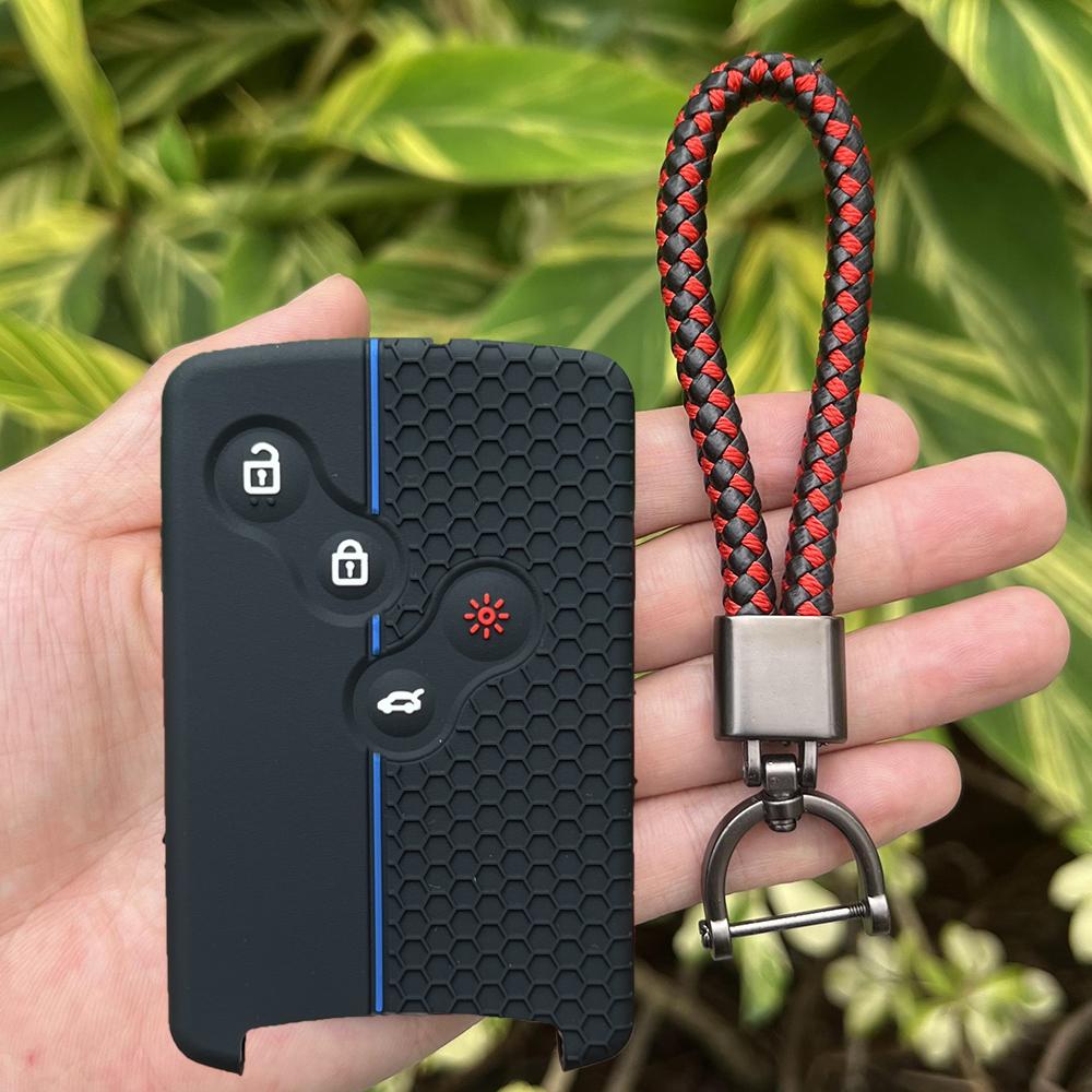 Silicone Car Key Cover For Renault Kadjar Captur Clio Megane 2 3 4 RS Koleos Logan Scenic Duster Card Case Key CHAIN Accessories