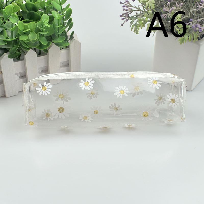 1pcs Cute Transparent Pencil Case Daisy Gift Stationery Storage Bag School Pencil Case Pencil Bag School Supplies Stationery