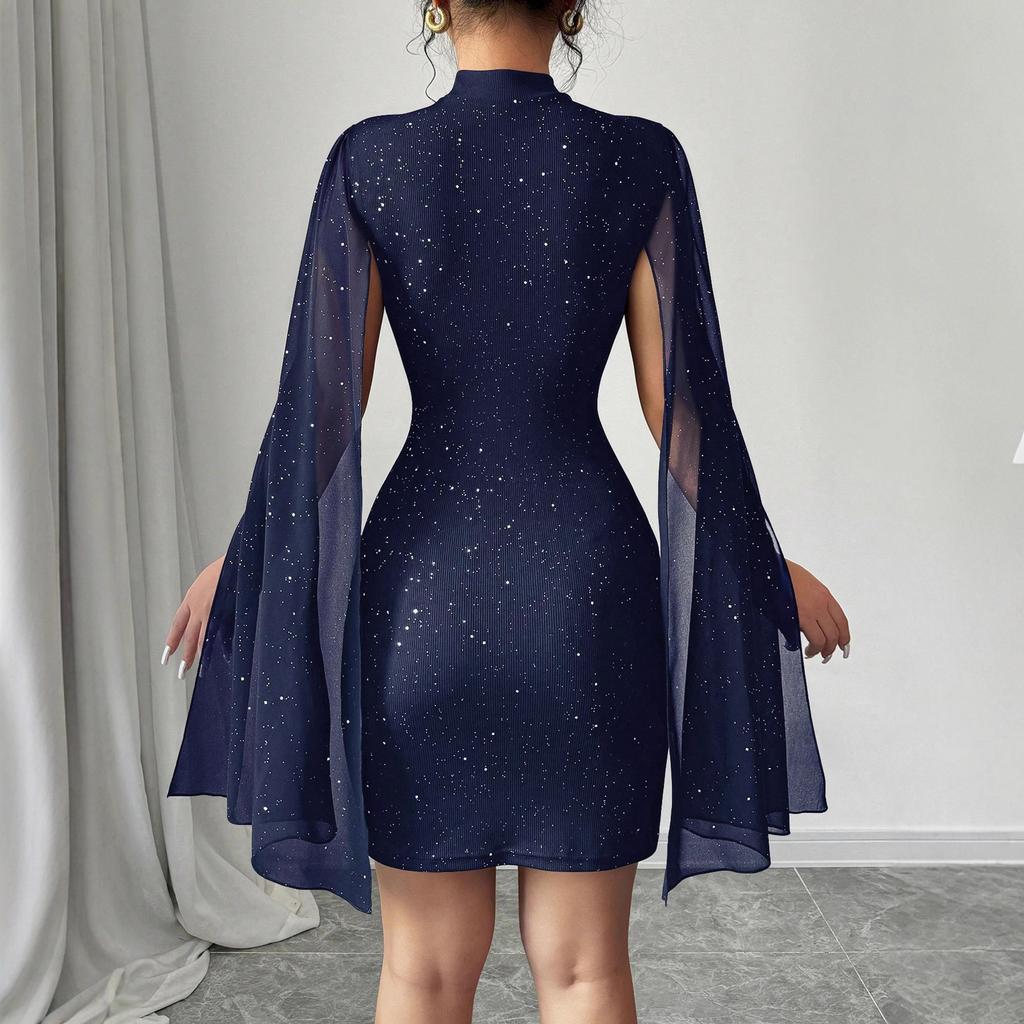 European and American women's clothing design sense party feeling hip skirt early autumn new dress