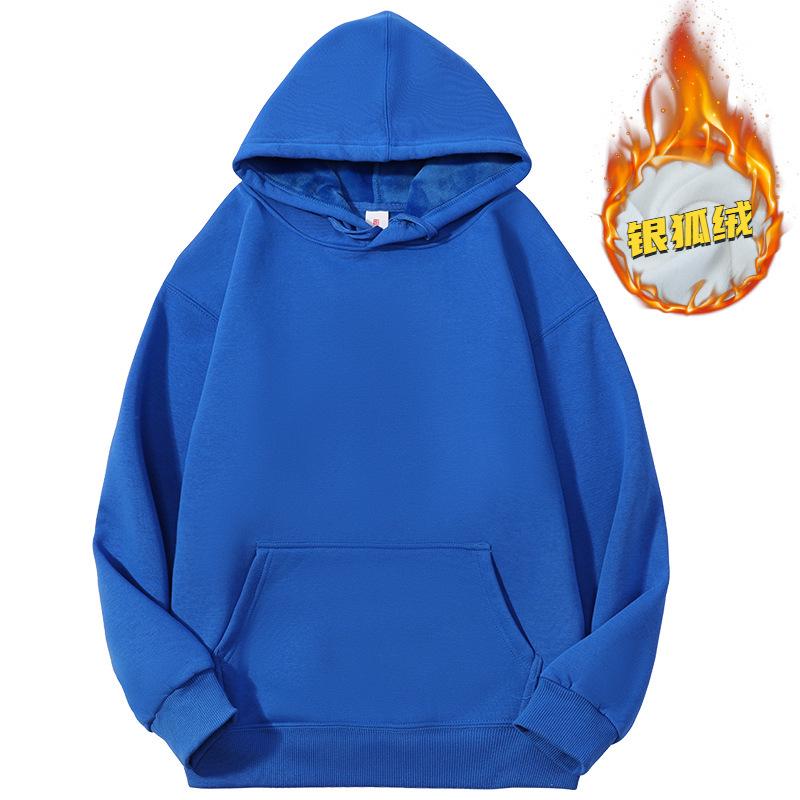 Men's Heavyweight Iron Gray Fleece Hoodie - Warm, Loose Fit for Autumn/Winter