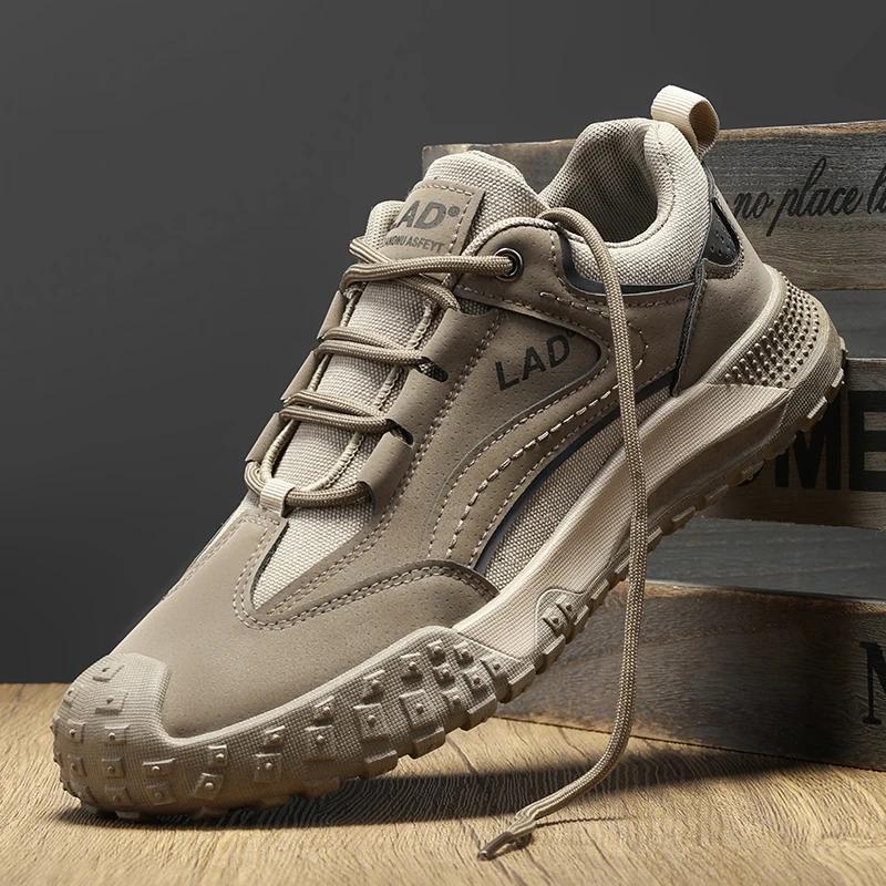 Męskie buty robocze ochronne Jesień Nowe Oddychające Buty Budowlane Outdoorowe Buty do Wspinaczki Gumowa Podeszwa Casualowe Sportowe Buty