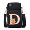 Lightweight Multifunctional Oblique Span Bag Fashion Kapibara Letter Print Black Change Bag Casual Shoulder Bag