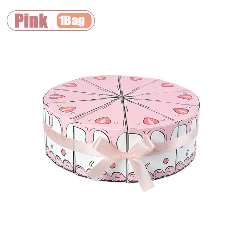 Xiaomi 1-20Bags Triangle Cake Shape Birthday Party Favor Box Creative Candy Holder Gift Box for Table Decoration Candy Buffet