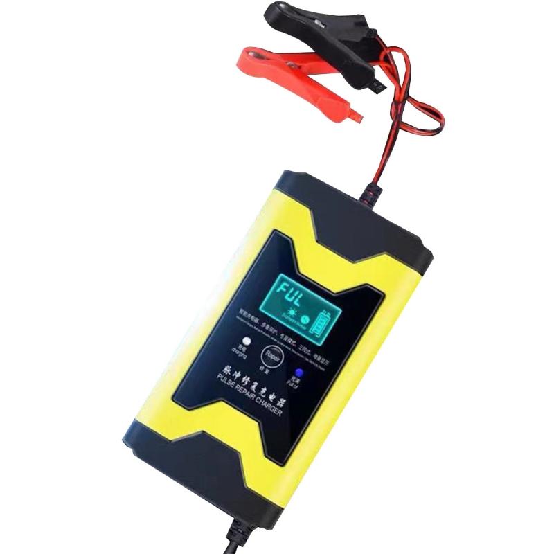 Uniwersalna ładowarka akumulatorów kwasowo-ołowiowych do motocykli 12 V, inteligentna naprawa impulsów, wyświetlacz LED pojemności