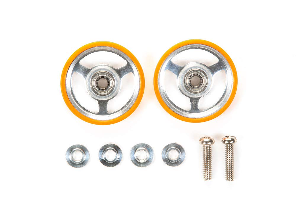 Tamiya Mini 4WD Special Edition 17mm Aluminum Bearing Roller with Plastic 95349 Item Ring, Orange,
