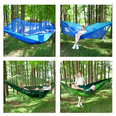 Einzelne Tragbare Reise Outdoor Camping Hängende Schlafhängematte mit Moskitonetz Camping Hängematte Hängende Schlafhängematte