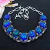 Blue Triplet Opal Gemstone 925 Sterling Silver Jewelry Necklace 18" KG-1629