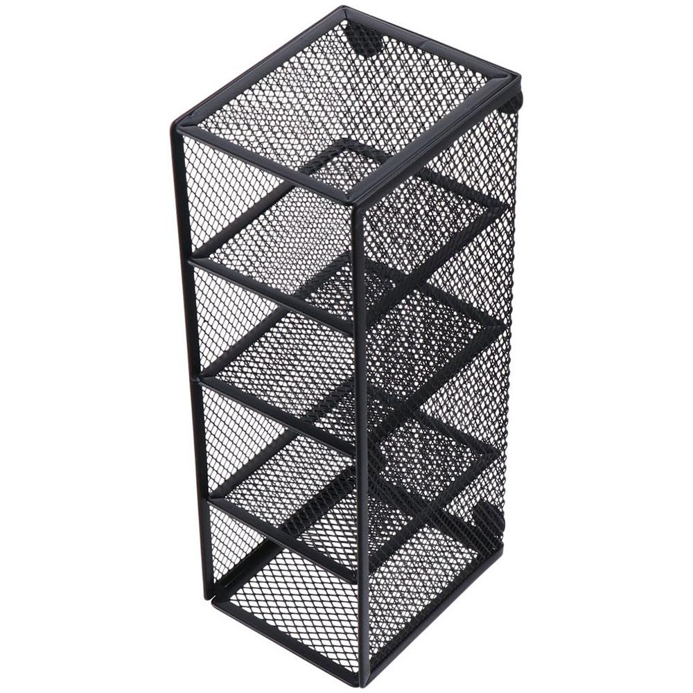 

Desk Accessories Black Pencil Holders Mesh 4 Compartments Organizer Desk Metal Display Holder Home